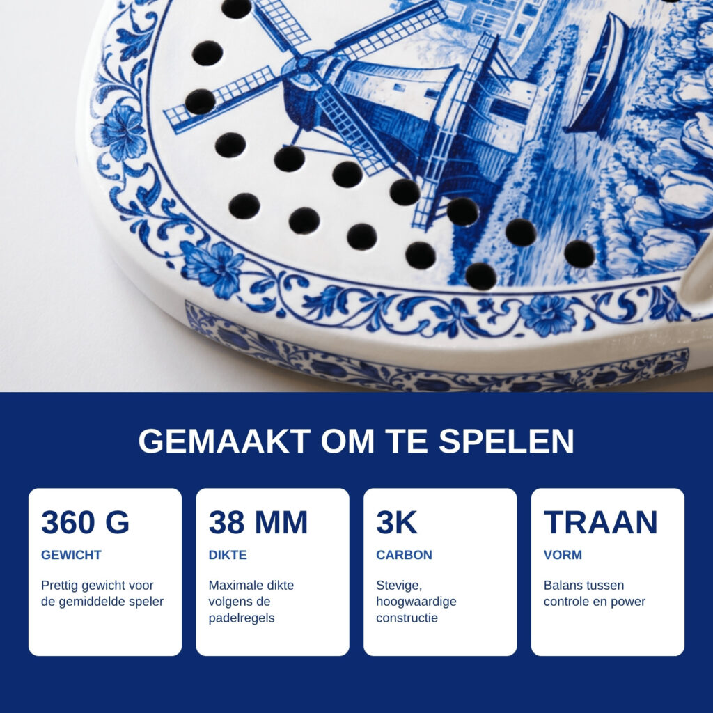 Productafbeelding met de specificaties: 360 gram, 38 mm, 3K carbon en traanvorm