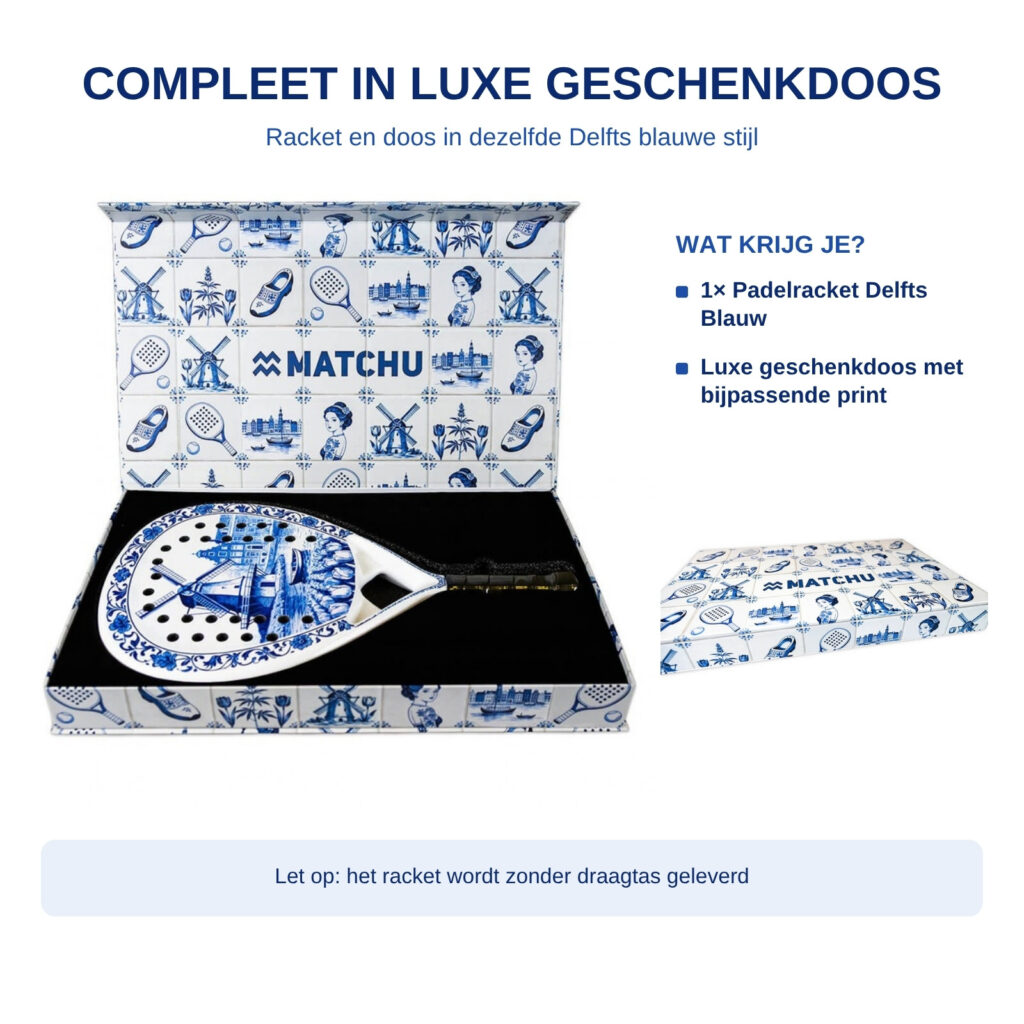 Productafbeelding van het padelracket in de luxe geschenkdoos