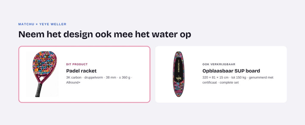 A+ content module met een bijpassend product in hetzelfde design